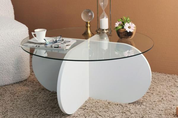 Dizajnový konferenčný stolík BUBBLE 75 cm, biely