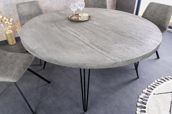 Okrúhly jedálenský stôl SCORPION 120 cm, mango, šedý