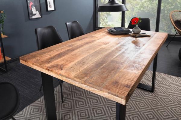Dizajnový jedálenský stôl IRON CRAFT 120 cm mango, prírodný