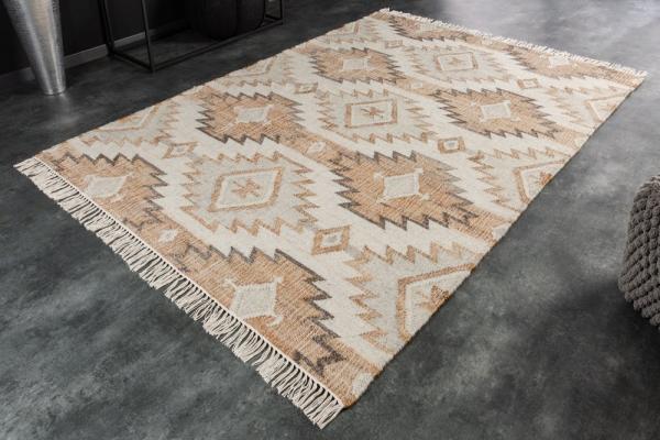 Ručne tkaný koberec ETHNO 230x160 cm, hnedo béžový, bavlna