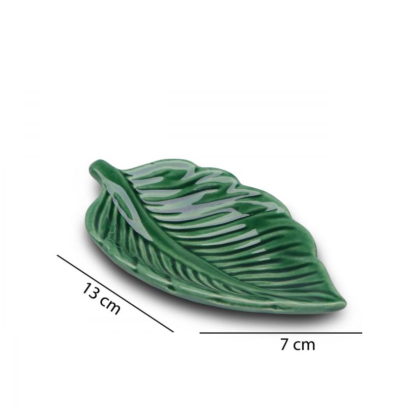 Elegantný tanierik na jednohubky HAMY 13 cm, keramika, zelený