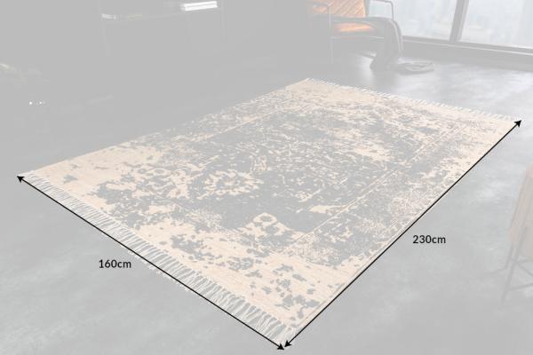 Orientálny bavlnený koberec HERITAGE 230x160 cm, béžovo šedý, vintage vzor