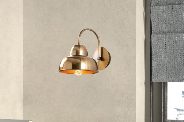 Dizajnová nástenná lampa BERSTE 27 cm, matná, zlatá