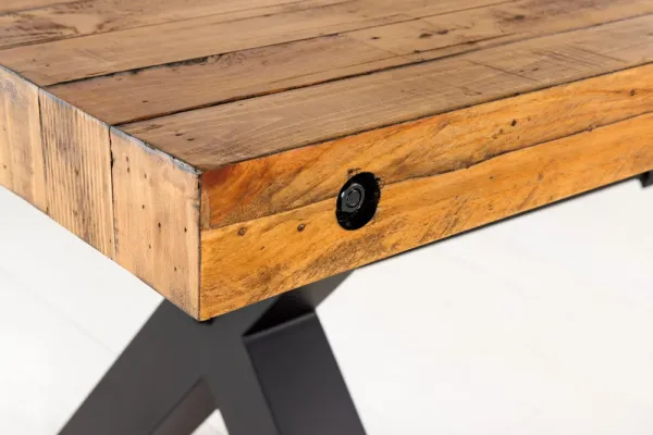 Masívny jedálenský stôl THOR 300 cm z hnedého borovicového dreva