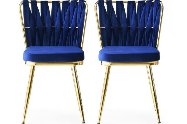 Dizajnová stolička KUSAKLI, kráľovská modrá, zamat