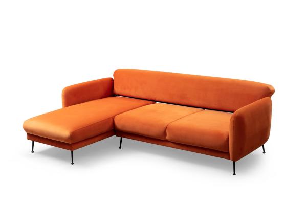 Elegantná rohová pohovka SEVILLA 270 cm ľavá, oranžová, tkanina