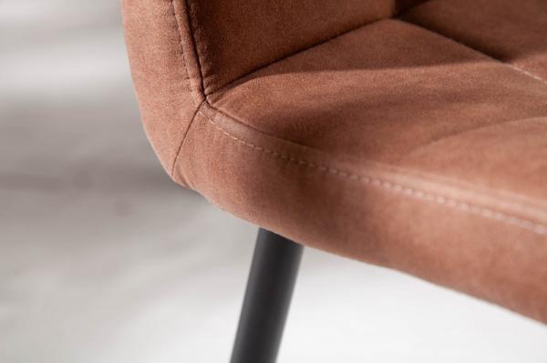 Priemyselná konzolová stolička MODENA II vintage hnedá s ozdobným prešívaním