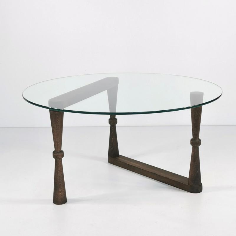 Elegantný konferenčný stolík TRIO SEHPA II 80 cm, hnedý