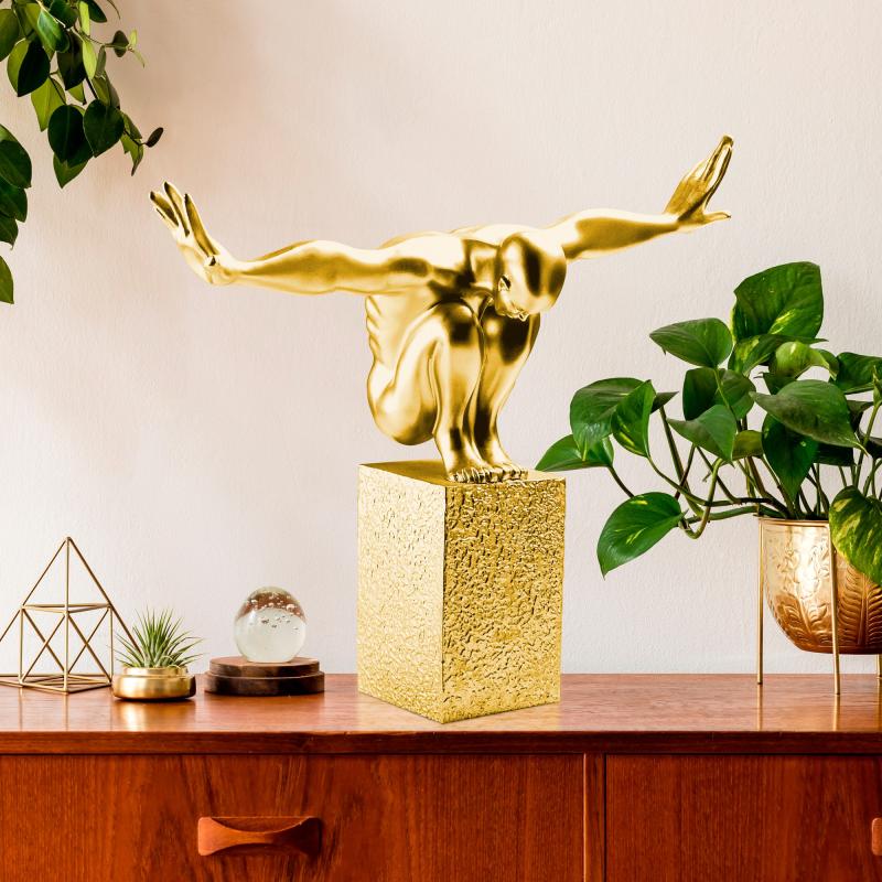 Dizajnová dekoračná socha SAUTER 50 cm, kov, zlatá