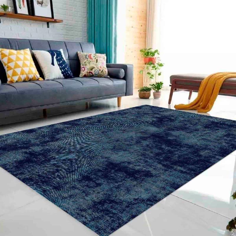 Elegantný koberec EXFAB 80 x 150, šedý, námornícky modrý