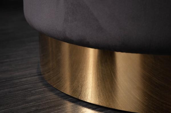Elegantná taburetka MODERN BAROQUE 55 cm zamat, čierna