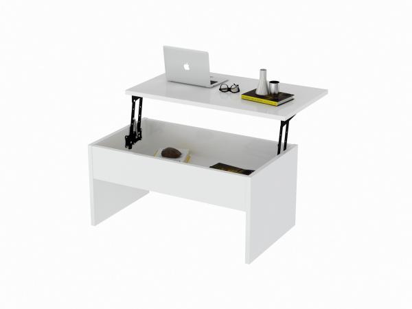 Praktický konferenčný stolík AKILI 90 cm, MDF, biely
