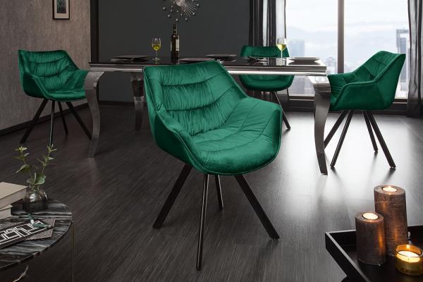 Dizajnová stolička THE DUTCH COMFORT retro smaragdovo zelená, zamat