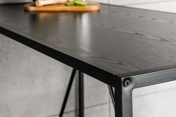 Priemyselný barový stôl SLIM LINE 120 cm, jaseň, čierny