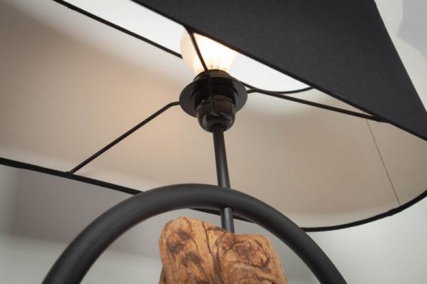 Dizajnová stolová lampa ELEMENTS 58 cm čierna s akáciovým drevom