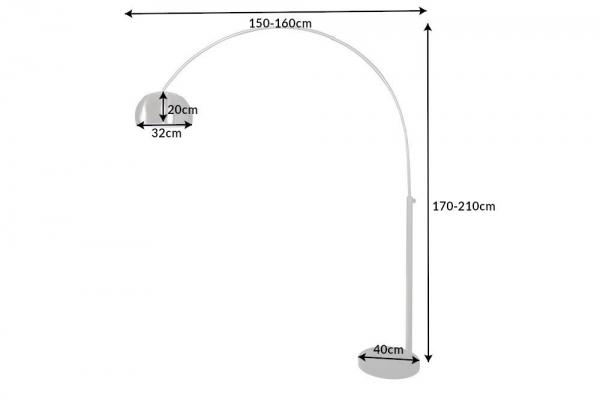 Výsuvná oblúková lampa LOUNGE DEAL 170-210 cm strieborná matná