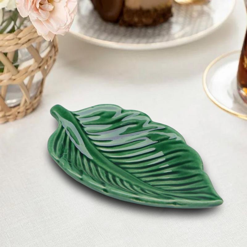 Elegantný tanierik na jednohubky HAMY 13 cm, keramika, zelený