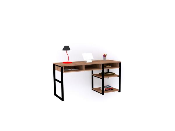 Elegantný pracovný stôl EMRO 150 cm, MDF, hnedý, čierny