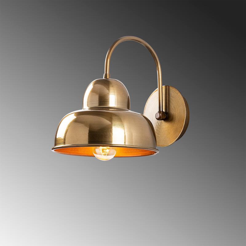 Dizajnová nástenná lampa BERSTE 27 cm, matná, zlatá