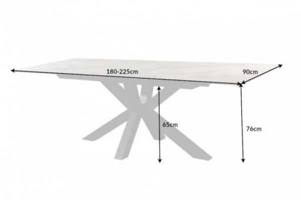 Jedálenský stôl ETERNITY 180-225 cm výsuvný, mramorový vzhľad