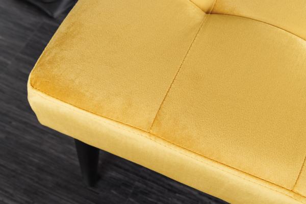 Elegantná lavica BOUTIQUE 95 cm, horčicovo žltá, zamat