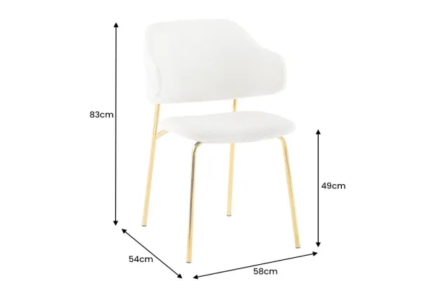 Dizajnová stolička VOGUE, biela, zlatá, bounclé