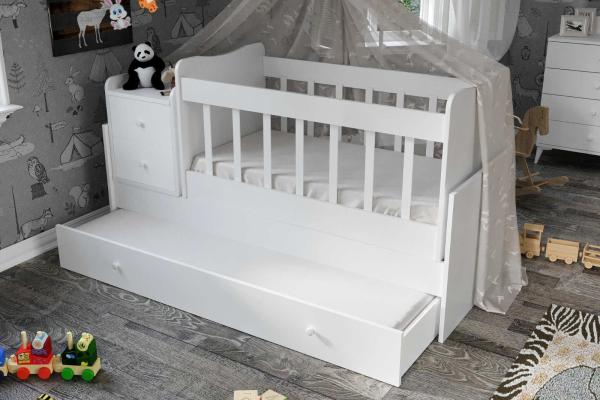 Detská posteľ SANSA 175x95 cm, MDF, biela