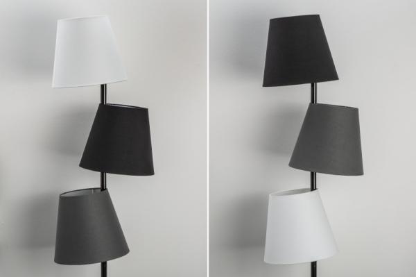 Dizajnová stojanová lampa LEVELS 163 cm čierna, šedá, biela
