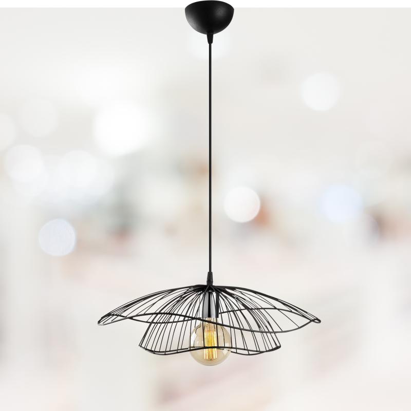 Dizajnová závesná lampa TEN 50 cm, čierna