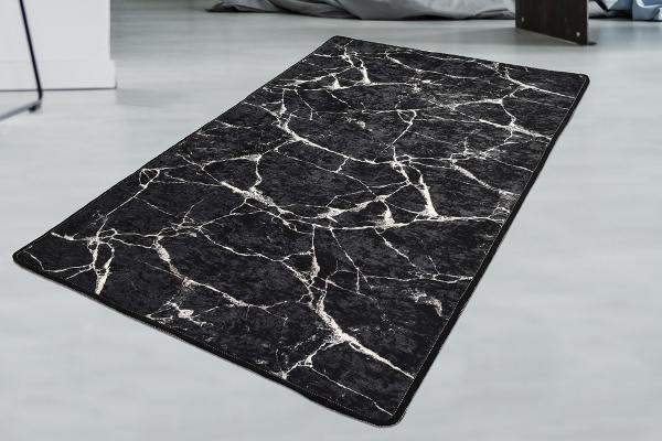 Dizajnový koberec MARBLE 80 x 150, čierny, biely