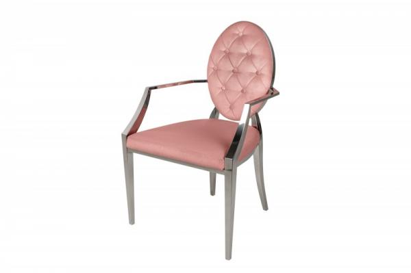 Elegantná stolička MODERN BAROQUE zamat, ružová