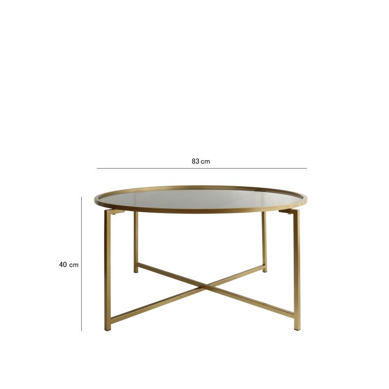 Elegantný konferenčný stolík GOLD SUN 83 cm, matný zlatý