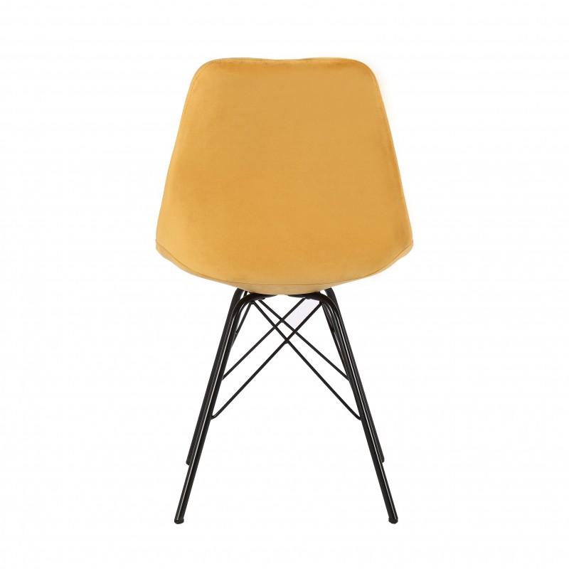 Dizajnová stolička SCANDINAVIA MEISTERSTÜCK horčicovo žltá, zamat