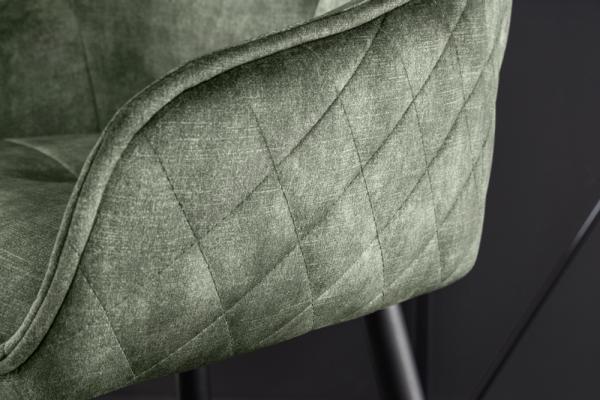 Dizajnová barová stolička EUPHORIA, zelená, zamat