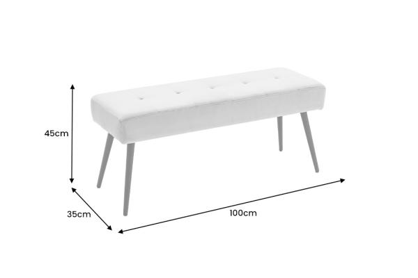 Dizajnová lavica BOUTIQUE 100 cm, svetlošedá, menšester