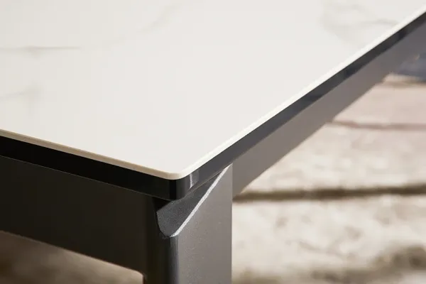 Jedálenský stôl X7 180-240 cm biely mramor - rozťahovací