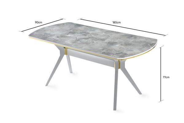 Elegantný jedálenský stôl IKON 180 cm, MDF, mramorový vzhľad