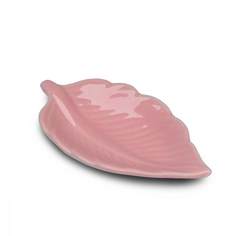 Elegantný tanierik na jednohubky HAMY 13 cm, keramika, ružový