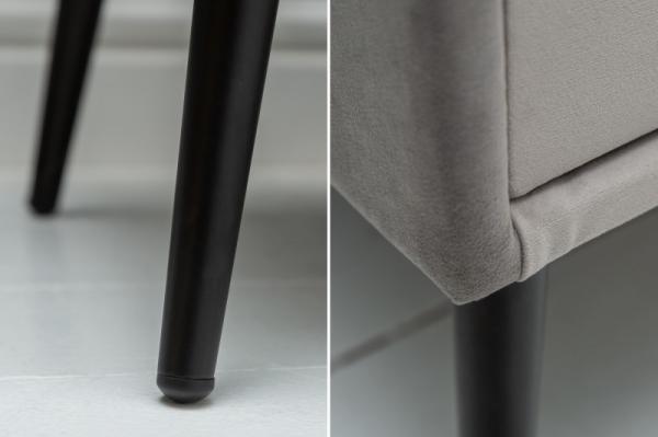 Nočný stolík FAMOUS 45 cm strieborno šedý, zamat