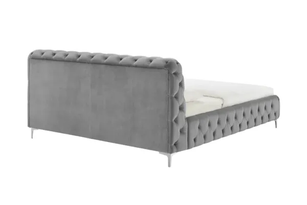 Elegantná manželská posteľ MODERN BAROQUE 180x200 cm, šedá, zamat