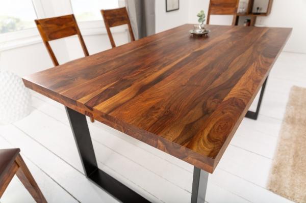 Dizajnový jedálenský stôl IRON CRAFT 200 cm sheesham, prírodný