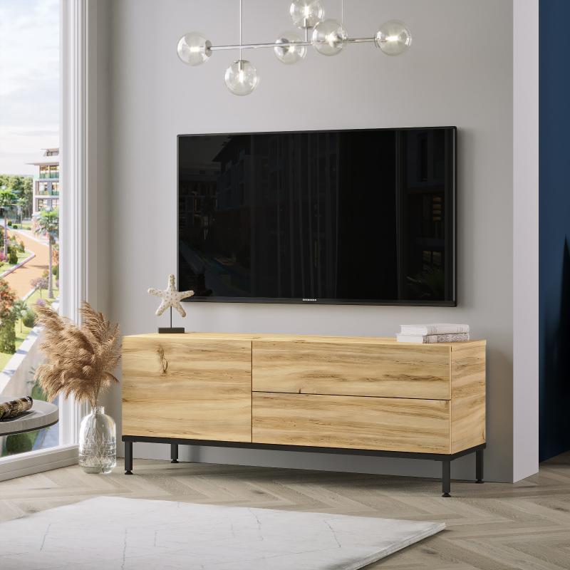 Elegantný TV stolík LUVIO II 120 cm, MDF, svetlohnedý