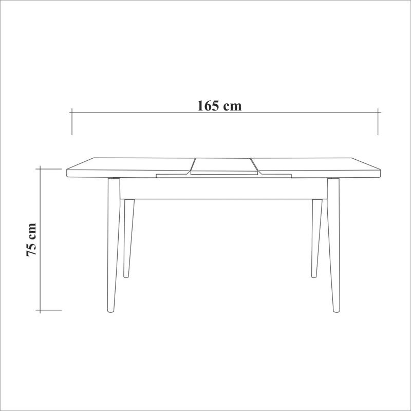 Elegantná súprava - rozkladací stôl VINA 130-165 cm plus sedenie, orech, tmavomodrá