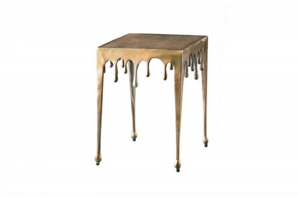 Extravagantný príručný stolík LIQUID LINE S 34 cm zlatý