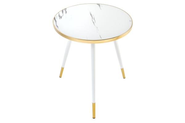 Retro bočný stolík PARIS 45 cm, biely