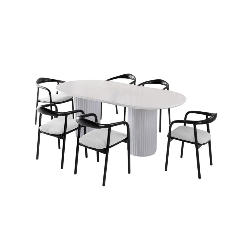 Dizajnový jedálenský stôl ZANOTTA 200 cm, MDF, biely