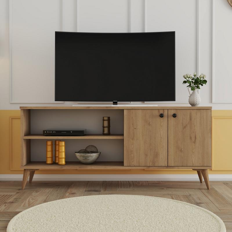 Elegantný TV stolík EVEREST 138 cm, MDF, dub