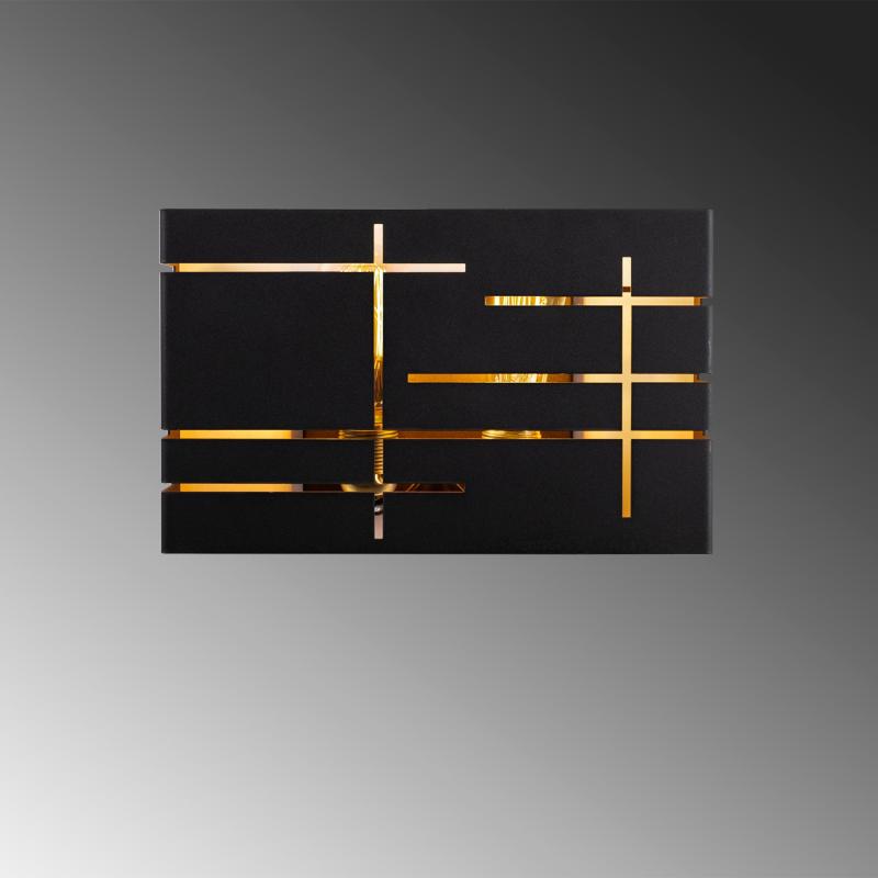 Dizajnové nástenné svietidlo CANDLE 35 cm, čierne, zlaté