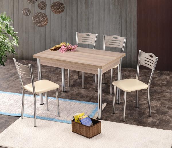 Elegantný jedálenský stôl POLO 110 - 170 cm rozkladací, prírodný, strieborný