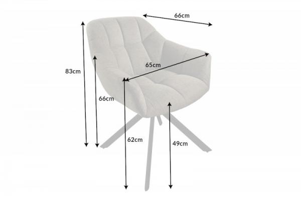 Otočná stolička PAPILLON svetlohnedá, štruktúrovaná tkanina